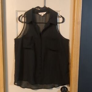 Decree Black Sheer Sleeveless Blouse
